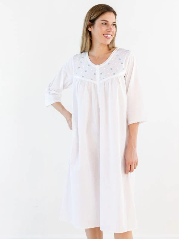 Alice White Cotton Nightgown - Image 3