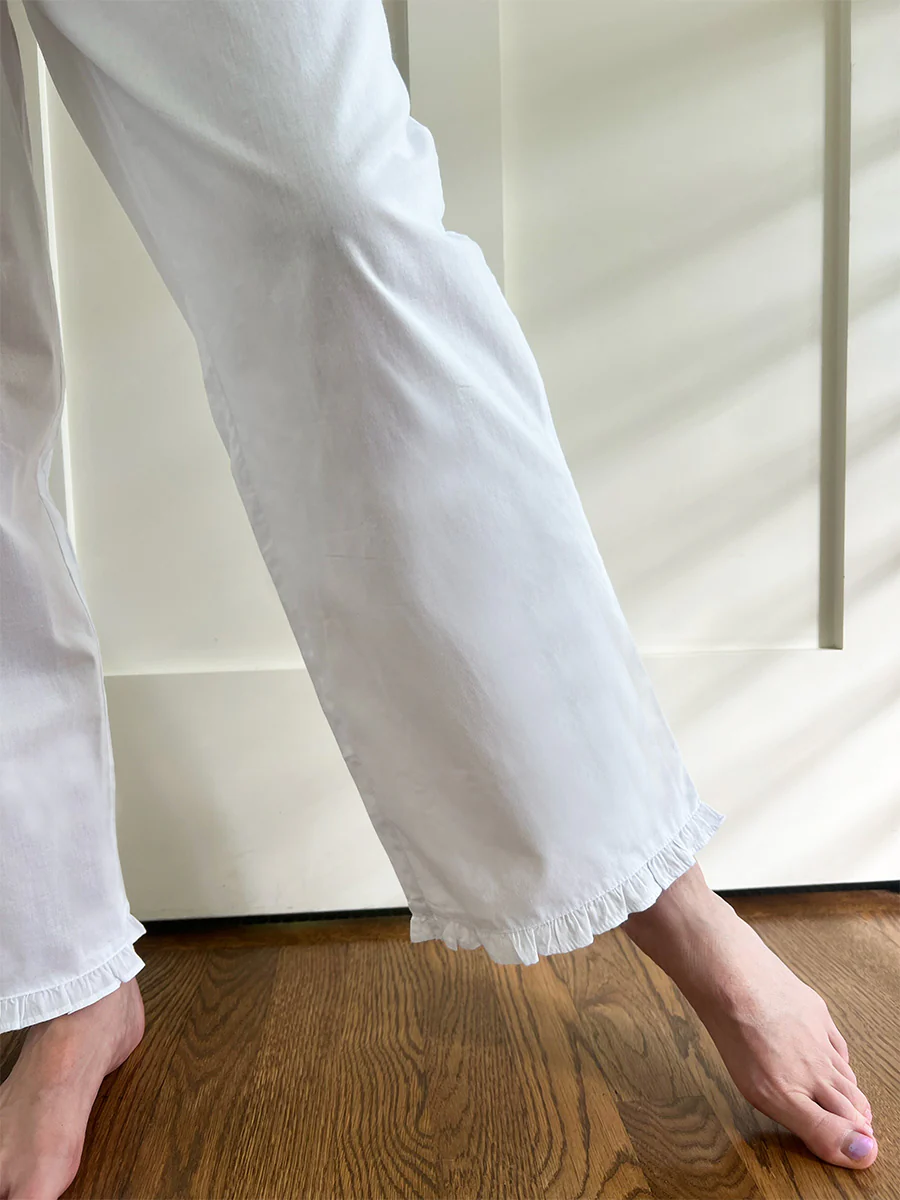 Amanda White Cotton Pajamas - Image 4