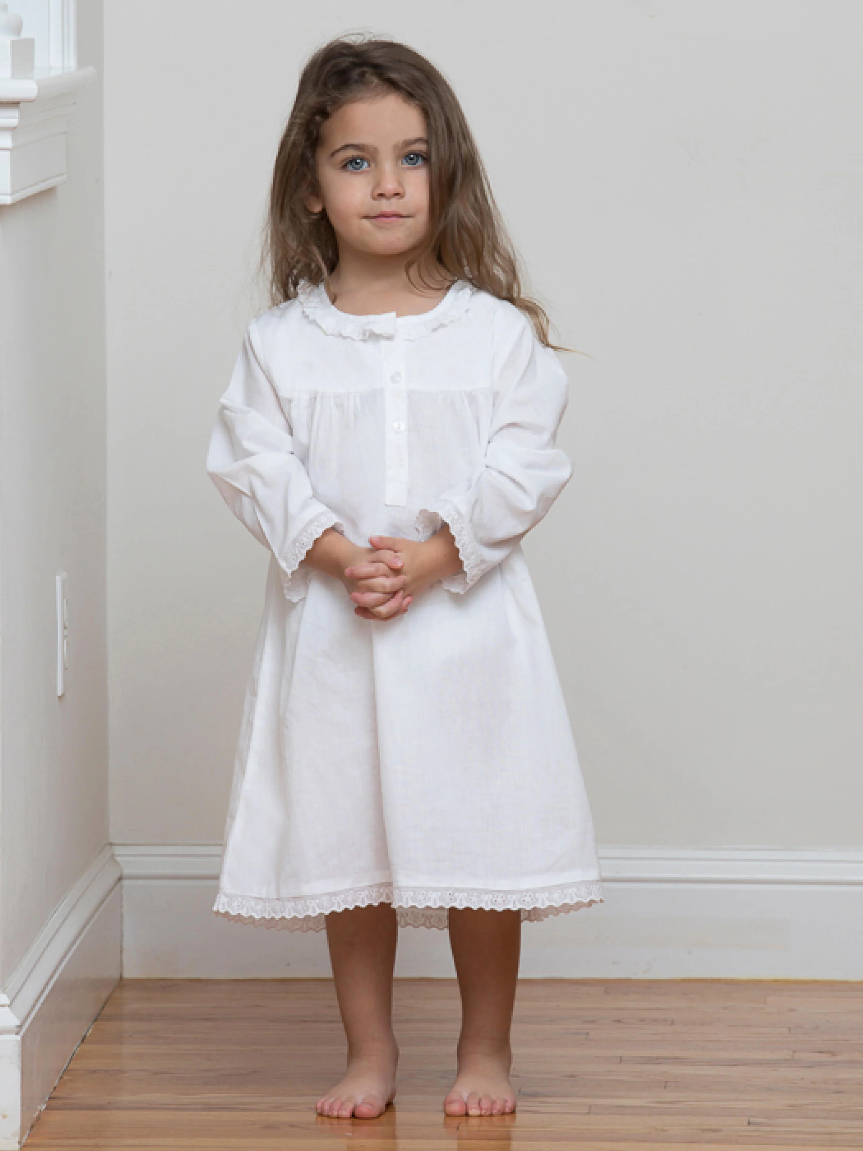 Annie White Cotton Dress, Lace - Image 4
