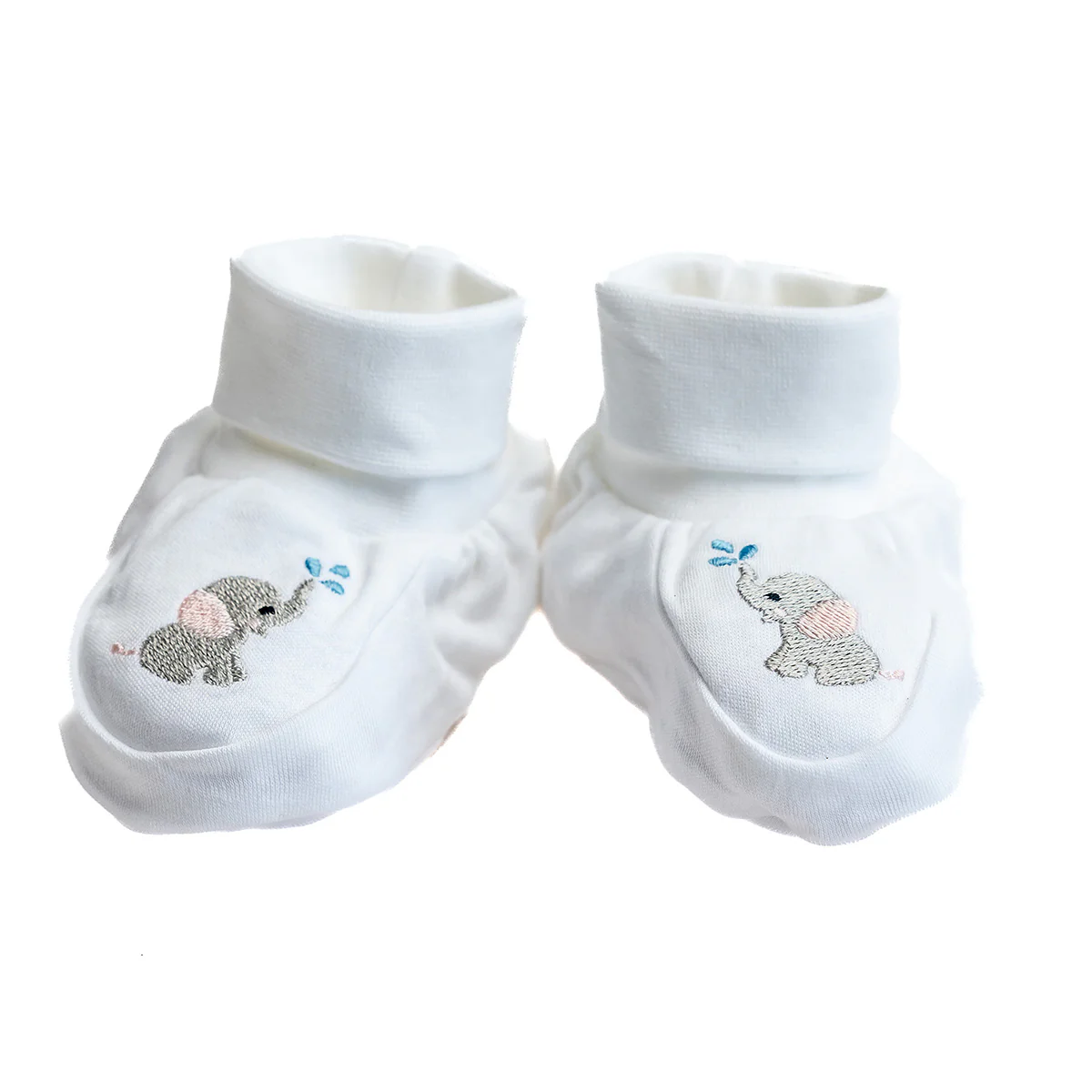 Baby Booties, Combed Cotton, Embroidered - Image 6