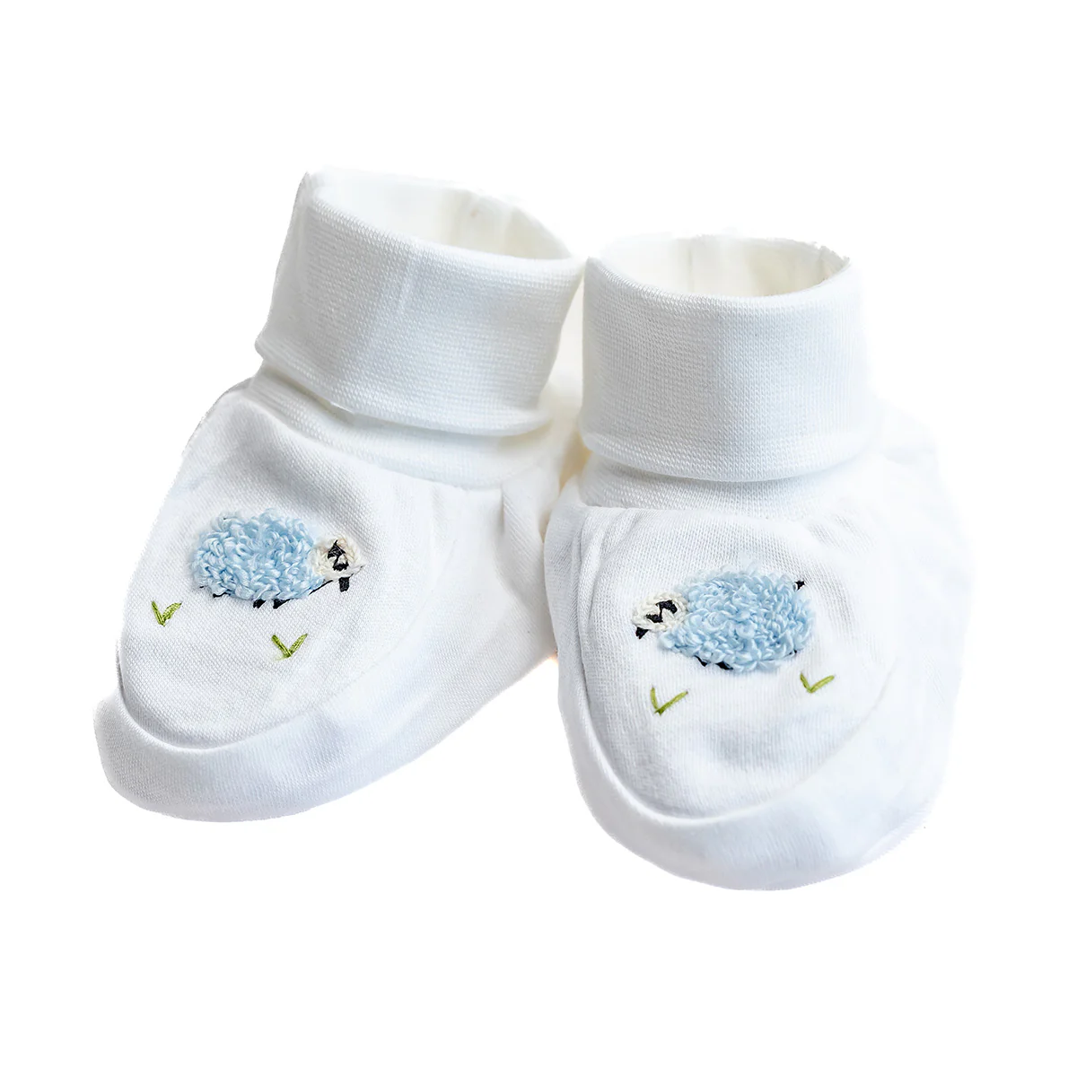 Baby Booties, Combed Cotton, Embroidered - Image 3