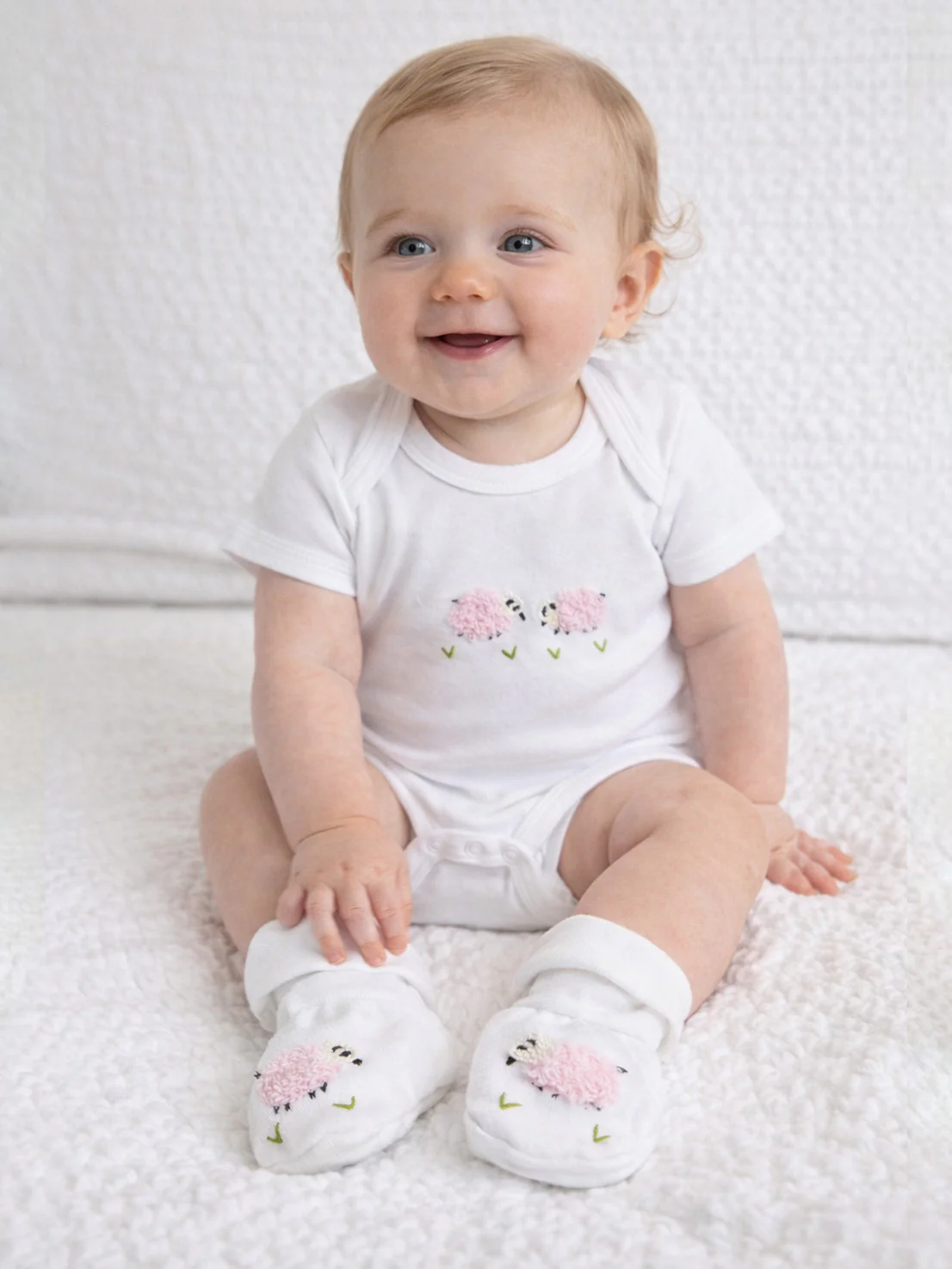 Onesie (Short Sleeve), Combed Cotton, Embroidered - Image 4