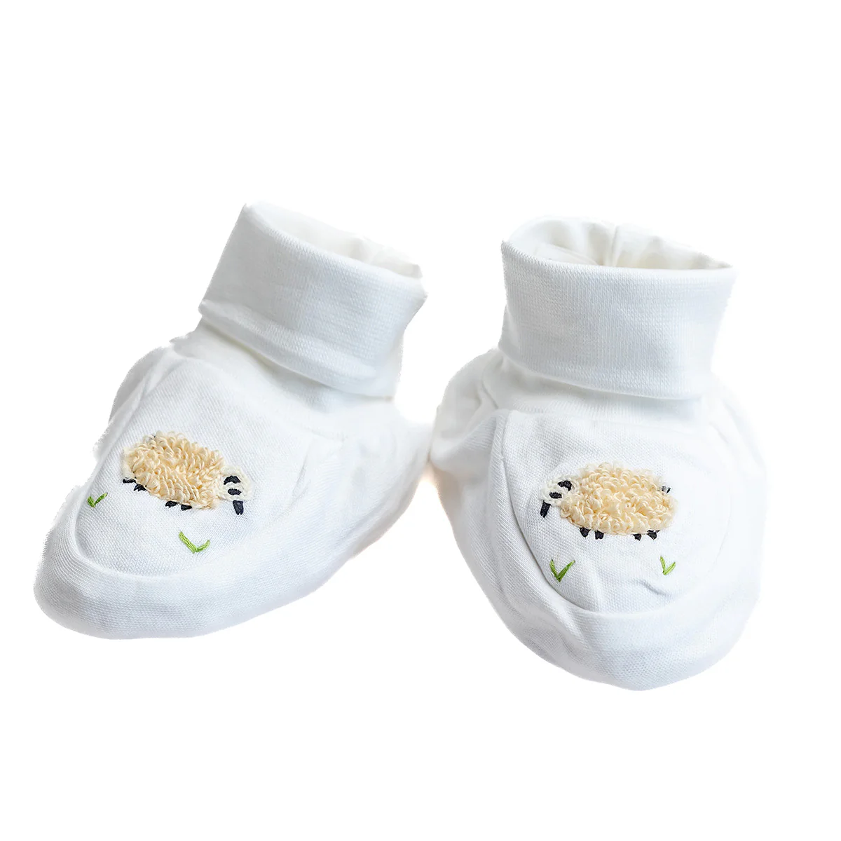 Baby Booties, Combed Cotton, Embroidered - Image 4