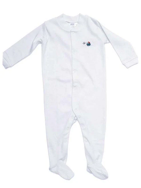 Baby Footie, Combed Cotton, Embroidered Willy Whale - Image 13