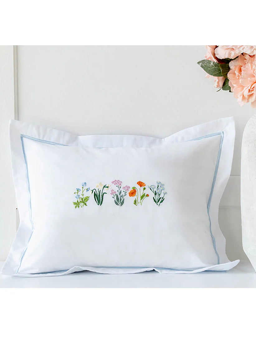 Boudoir Pillow Cover, Embroidered Botanical - Image 6