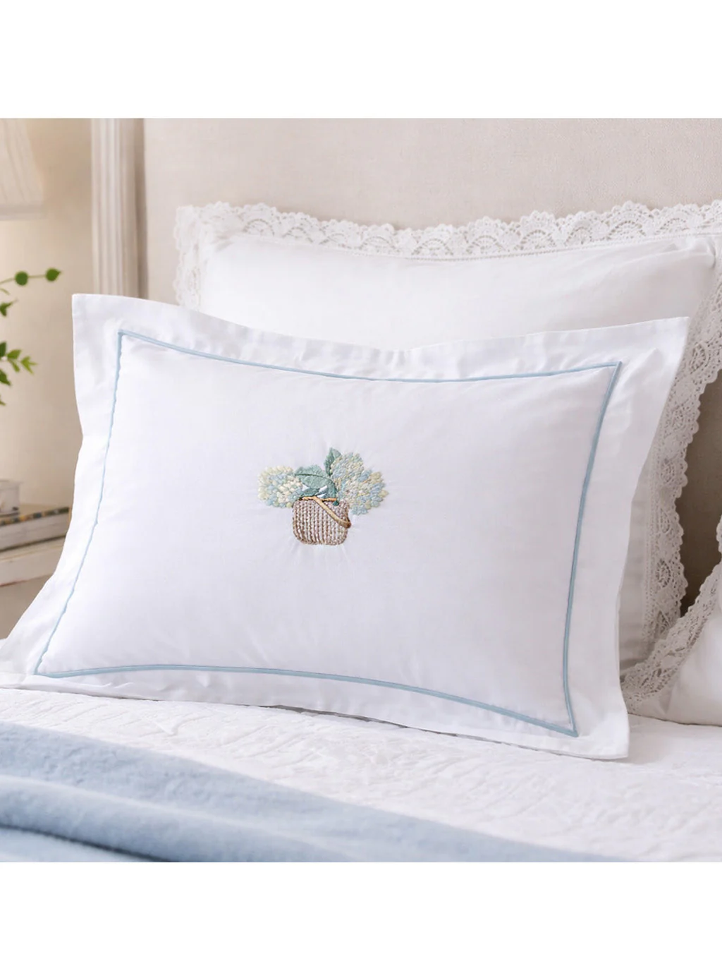 Boudoir Pillow Cover, Embroidered Botanical - Image 8