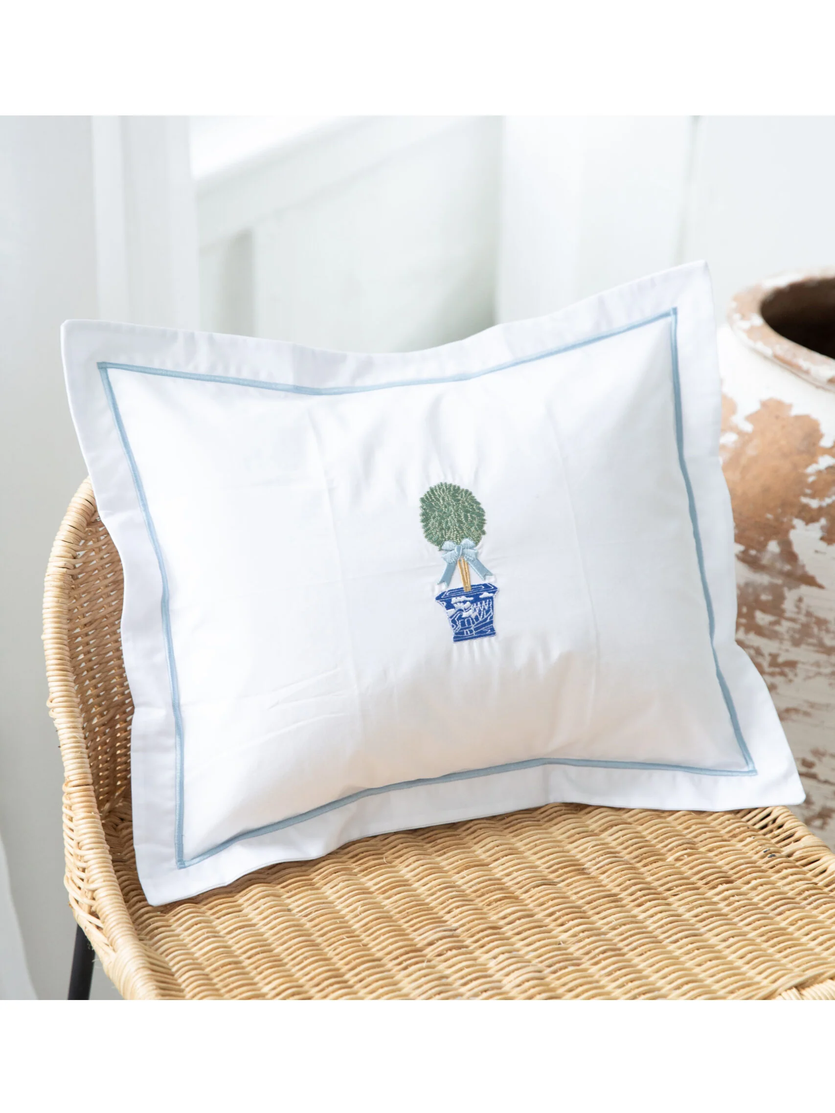 Boudoir Pillow Cover, Embroidered Botanical - Image 9