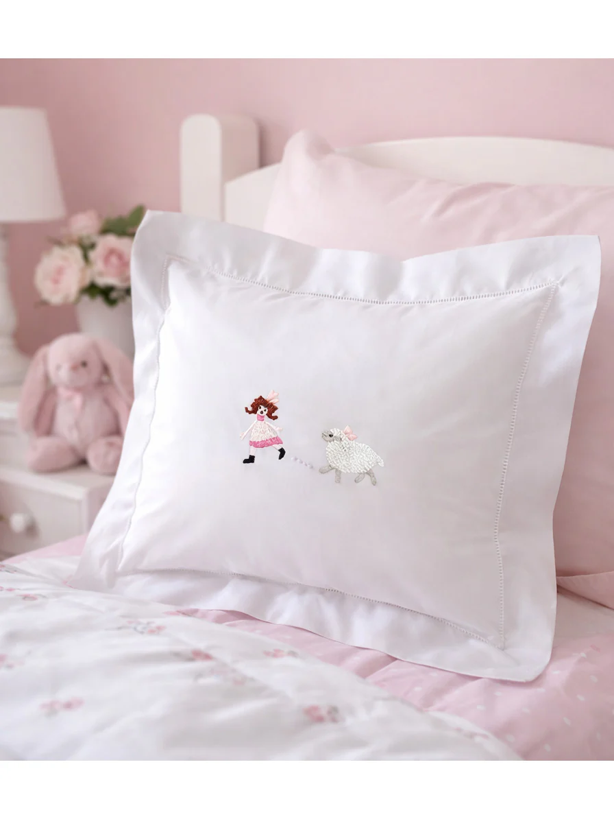Boudoir Pillow Cover, Embroidered with Hem Stitch - Image 10