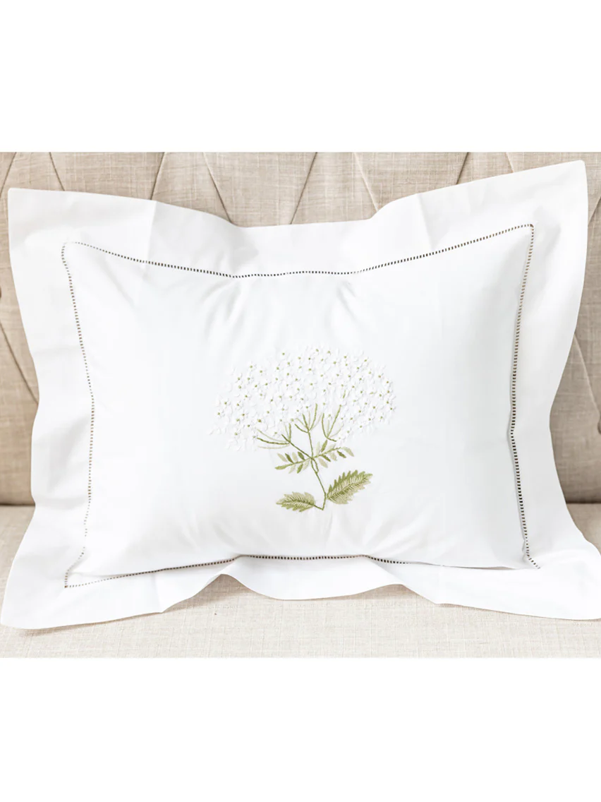 Boudoir Pillow Cover, Embroidered with Hem Stitch - Image 5