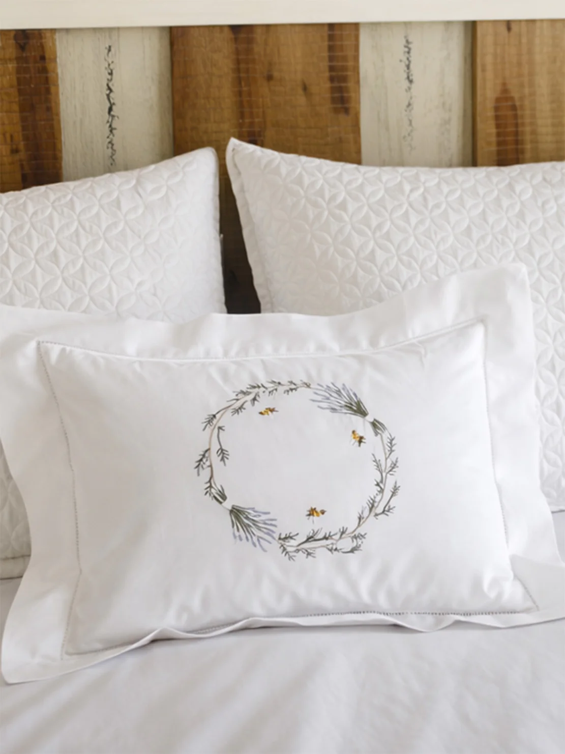 Boudoir Pillow Cover, Embroidered with Hem Stitch - Image 7