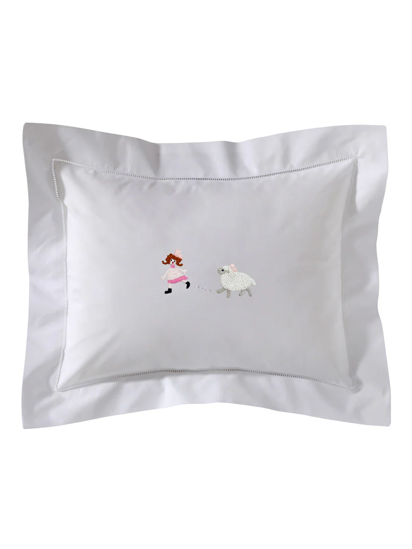 Boudoir Pillow Cover, Embroidered with Hem Stitch - Image 9