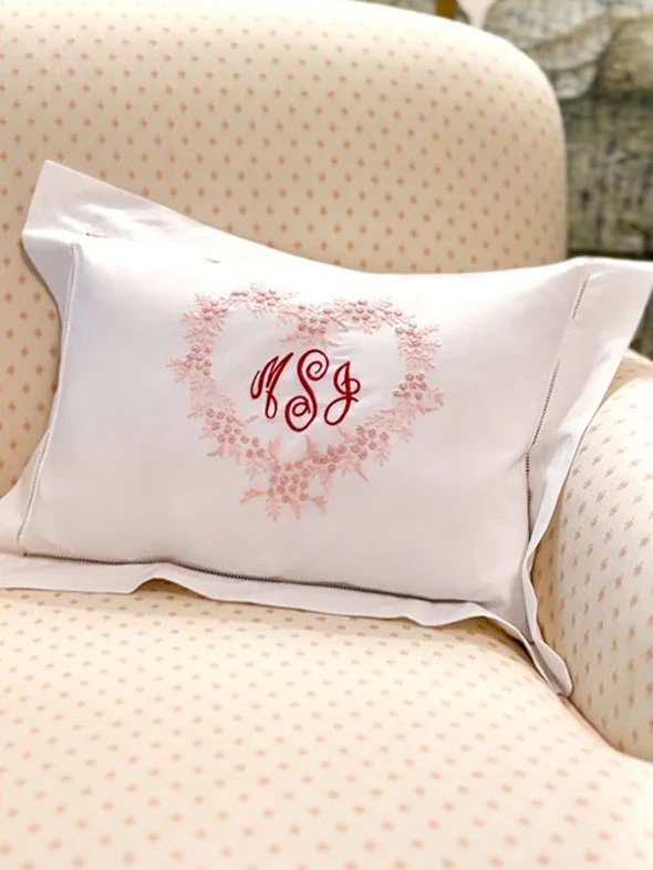Boudoir Pillow Cover, Heart (Pink) - Image 2