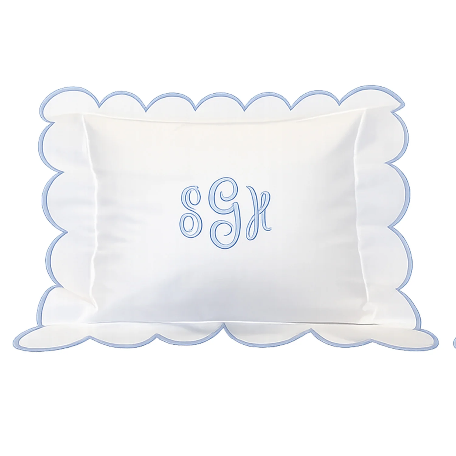 Boudoir Pillow Cover with Scalloped Flange - White - Image 2