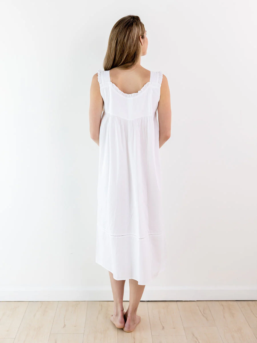 Cecily White Cotton Nightgown - Image 3