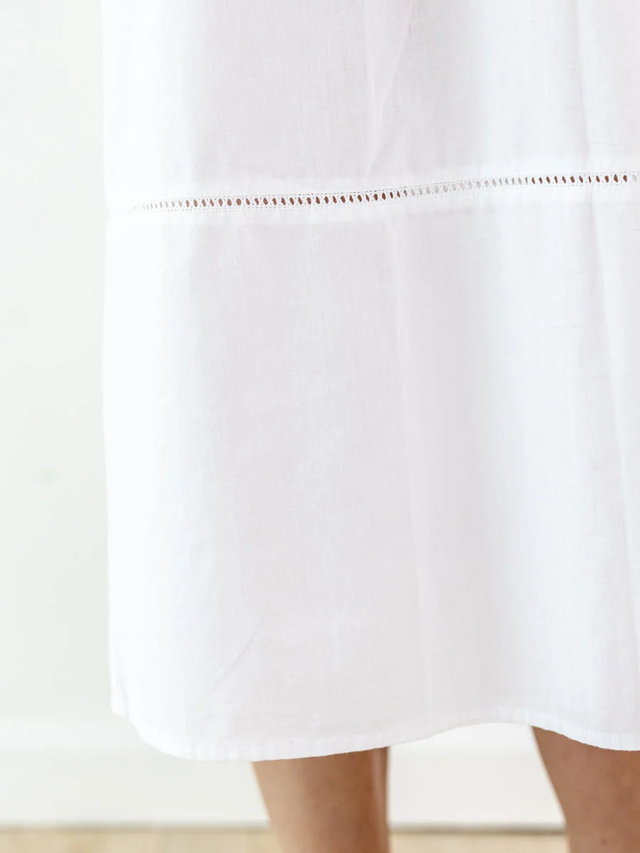 Cecily White Cotton Nightgown - Image 4
