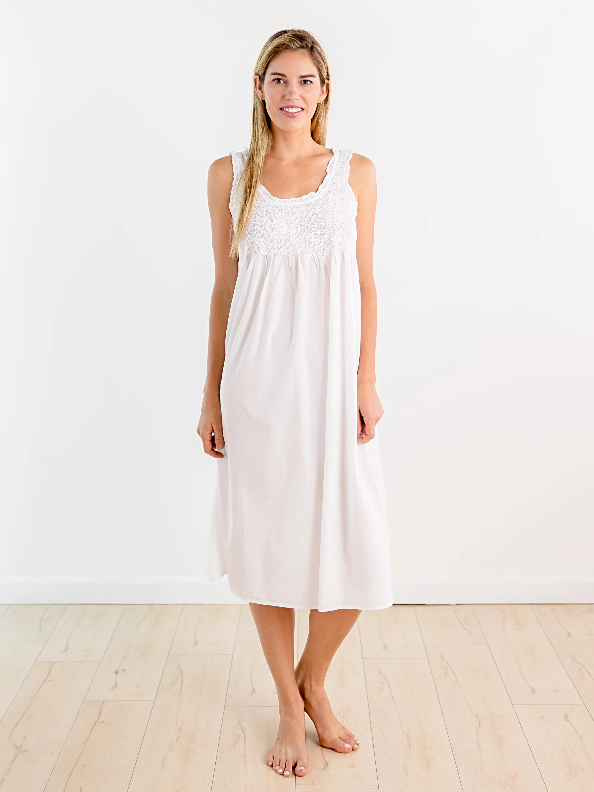 Constance White Cotton Nightgown - Image 3