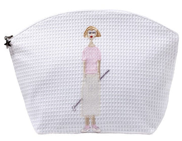 Cosmetic Bag (Large), Embroidered People - Image 2