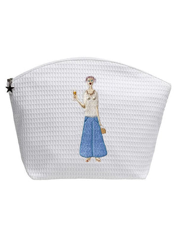 Cosmetic Bag (Large), Embroidered People - Image 7