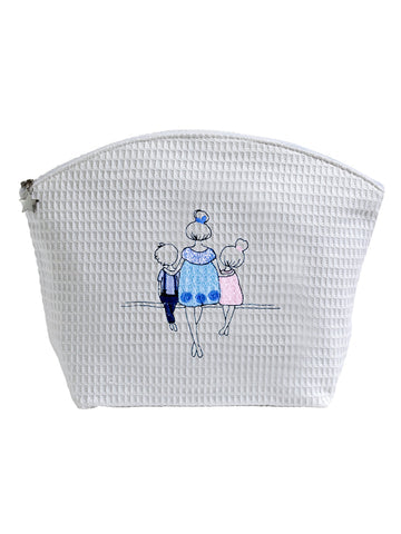 Cosmetic Bag (Large), Embroidered People - Image 9