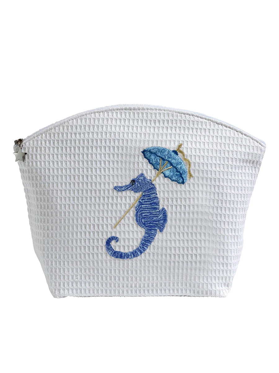Cosmetic Bag (Large), Seahorse & Umbrella - Image 3