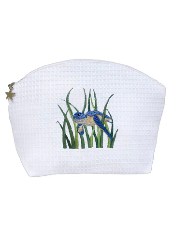 Cosmetic Bag (Medium), Embroidered Coastal - Image 4