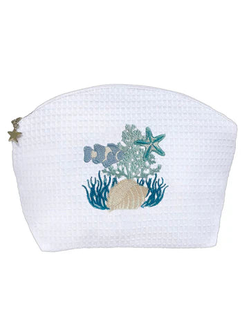 Cosmetic Bag (Medium), Embroidered Coastal - Image 9
