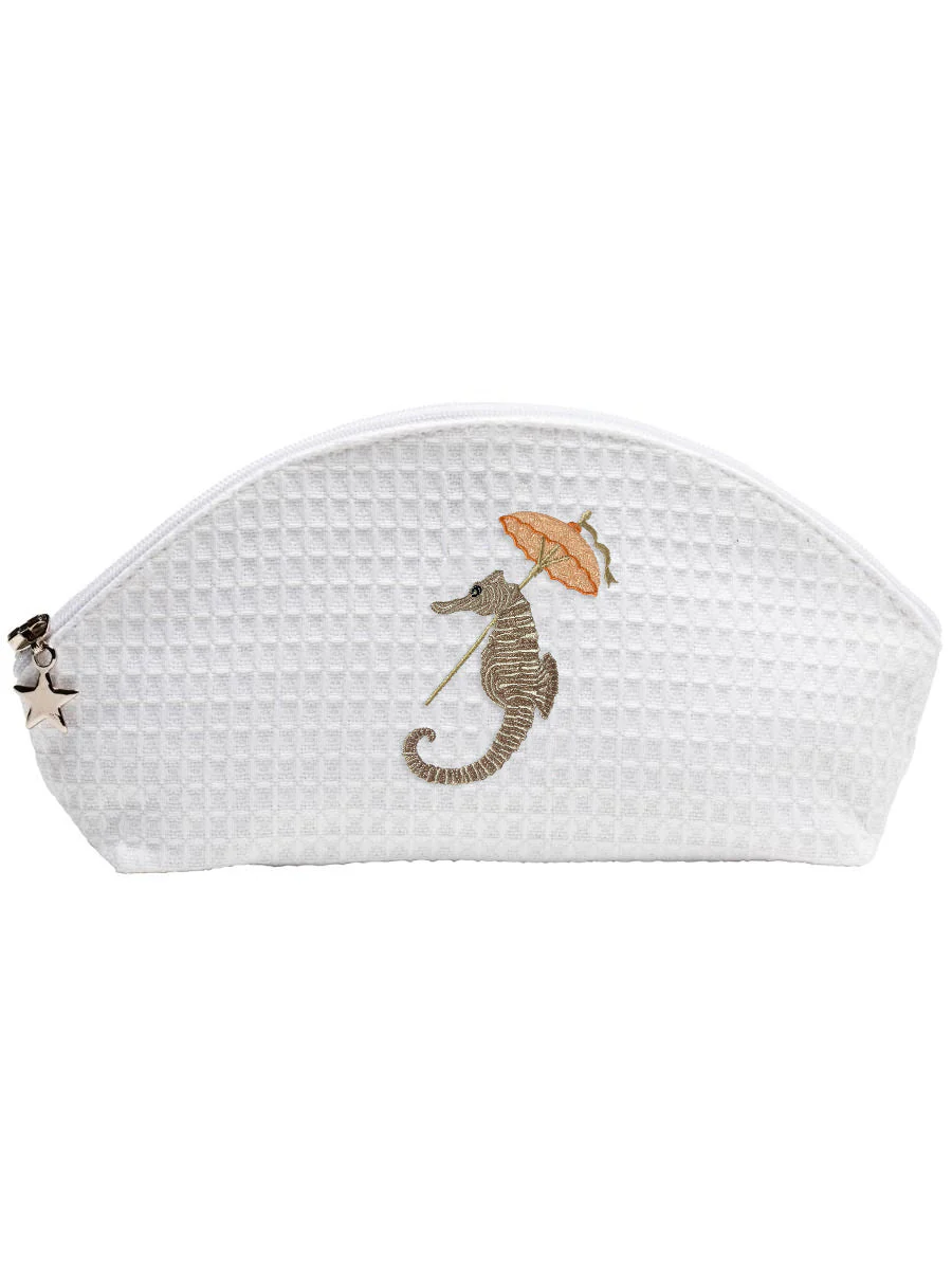 Cosmetic Bag (Small), Seahorse & Umbrella - Image 3