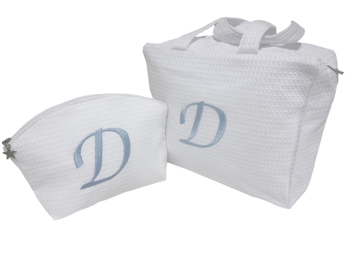 Cosmetic Case, White Waffle Weave - Image 4