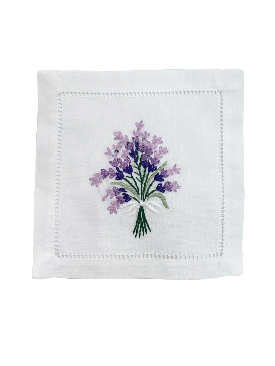 Hand Embroidered Cocktail Napkins – Set of 4 - Image 5