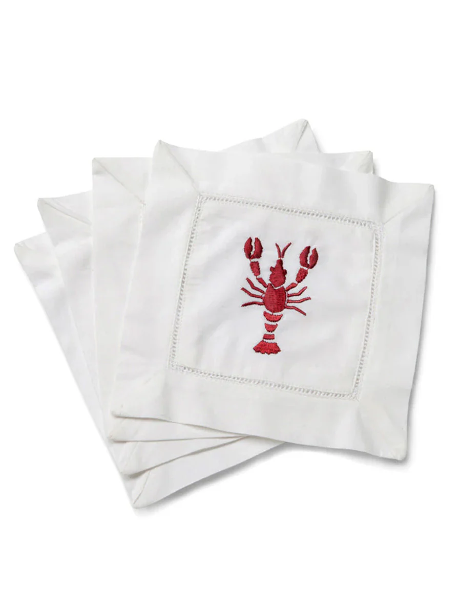 Hand Embroidered Cocktail Napkins – Set of 4 - Image 7