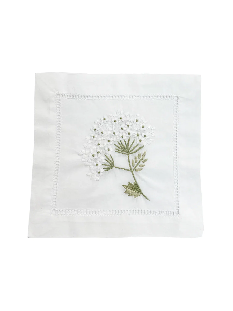 Hand Embroidered Cocktail Napkins – Set of 4 - Image 8
