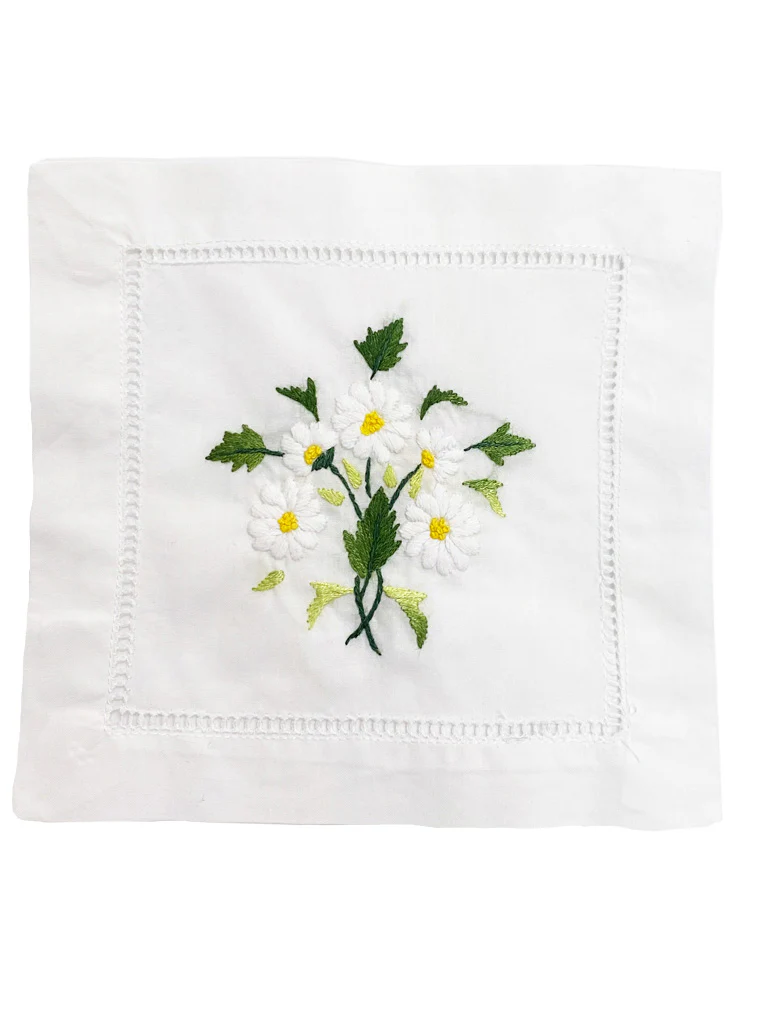 Hand Embroidered Cocktail Napkins – Set of 4 - Image 9