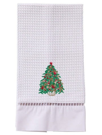 Guest Towel, Ladder Lace, Embroidered Holiday - Image 2