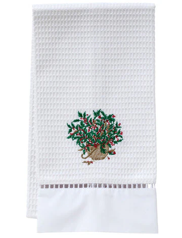Guest Towel, Ladder Lace, Embroidered Holiday - Image 5