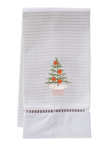 Guest Towel, Ladder Lace, Embroidered Holiday - Image 6