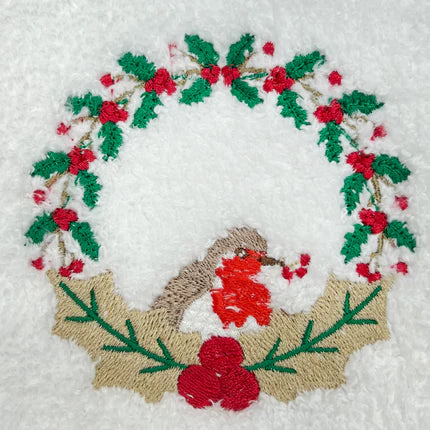 Guest Towel, Waffle Weave and Satin Trim, Christmas Tree - Image 5