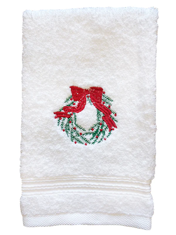 Guest Towel, Waffle Weave and Satin Trim, Holiday Designs - Image 5