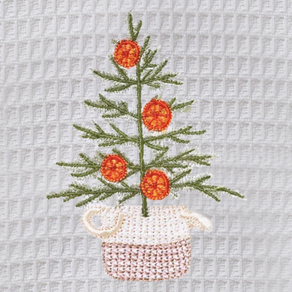 Guest Towel, Waffle Weave and Satin Trim, Holiday Designs - Image 9