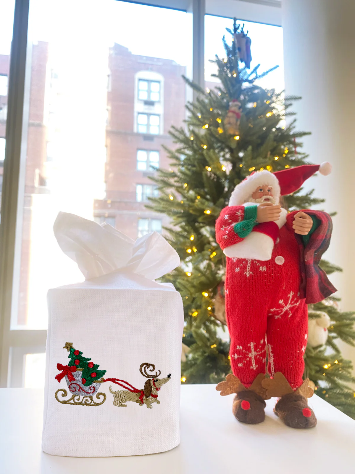 Tissue Box Cover, Christmas Dog Sleigh - Image 3