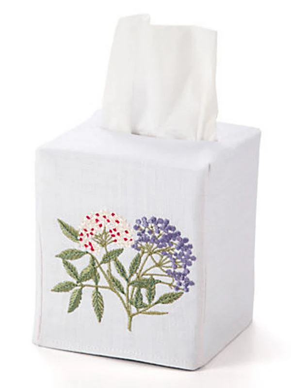 Tissue Box Cover, Elderberry (Blue / White) - Image 2