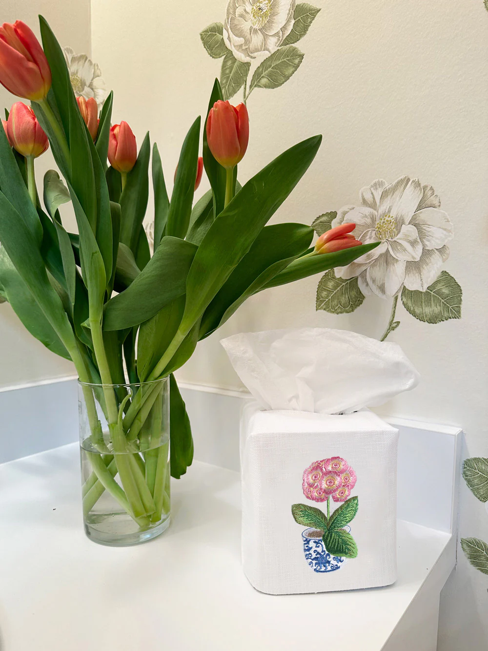Tissue Box Cover, Potted Primrose (Pink) - Image 2