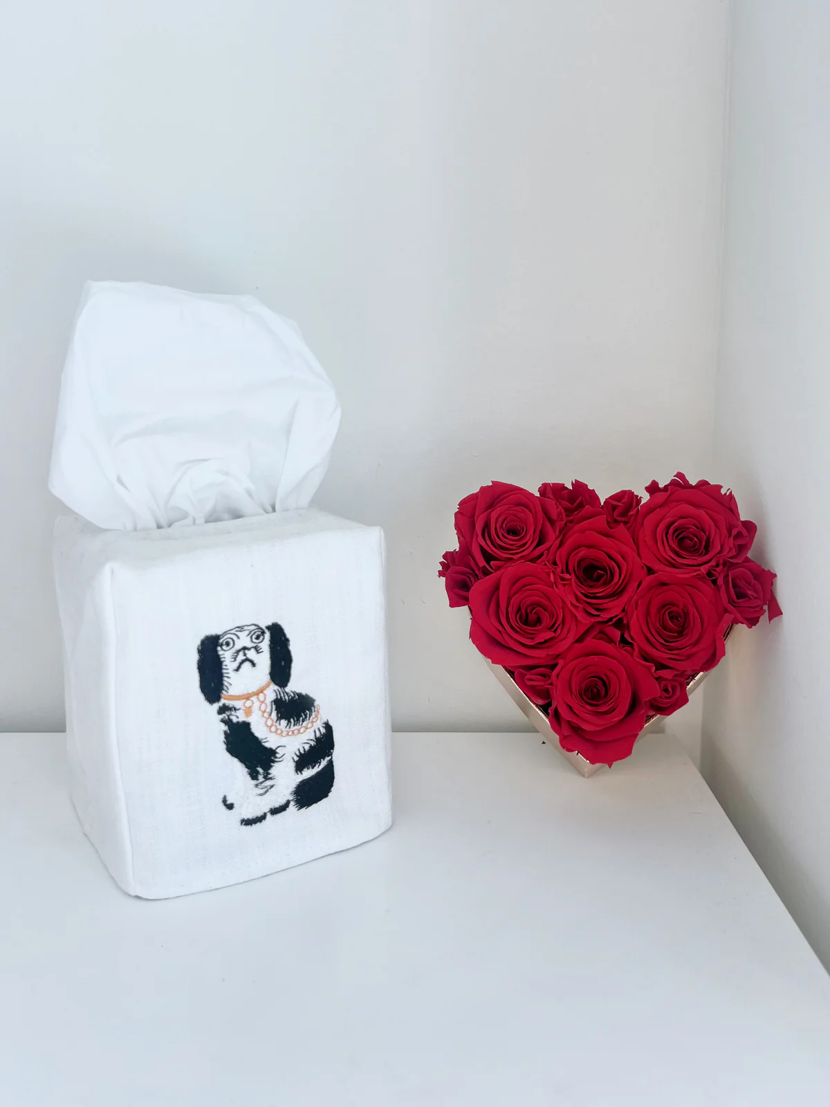 Tissue Box Cover, Staffordshire Dog (Black/White) - Image 3