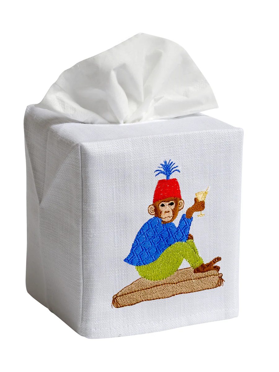 Tissue Box Cover, Embroidered Animals - Image 3