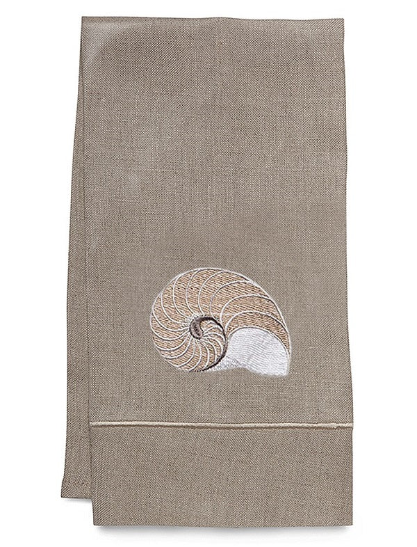 Guest Towel - Natural Linen, Satin Stitch, Embroidered - Image 8