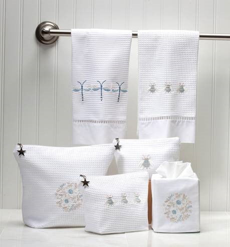 Cosmetic Bag (Small) - White Waffle Weave, Embroidered - Image 3