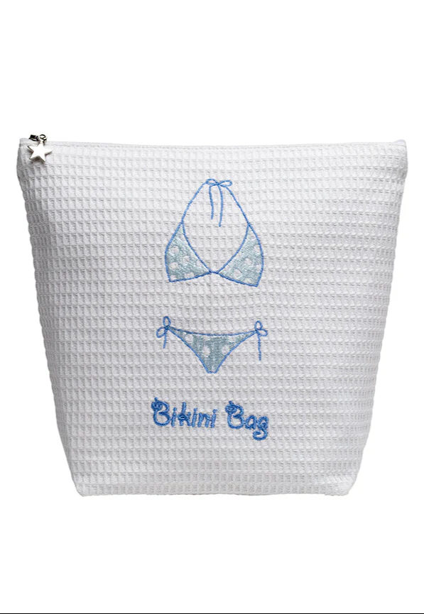 Bikini Bag - White Cotton Waffle Weave - Image 2