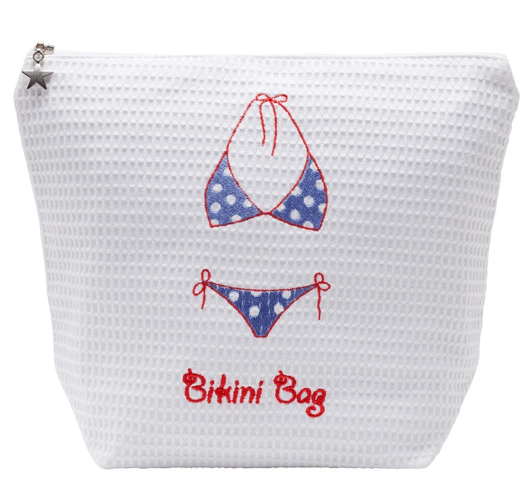 Bikini Bag - White Cotton Waffle Weave - Image 3