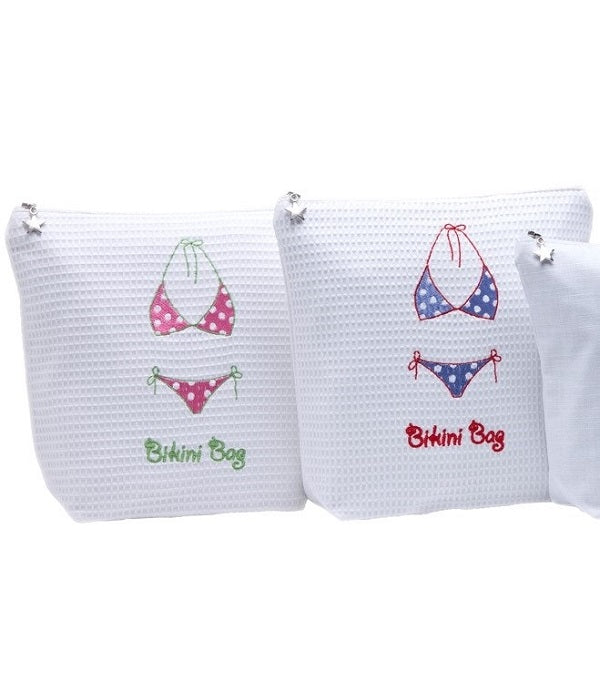 Bikini Bag - White Cotton Waffle Weave - Image 5