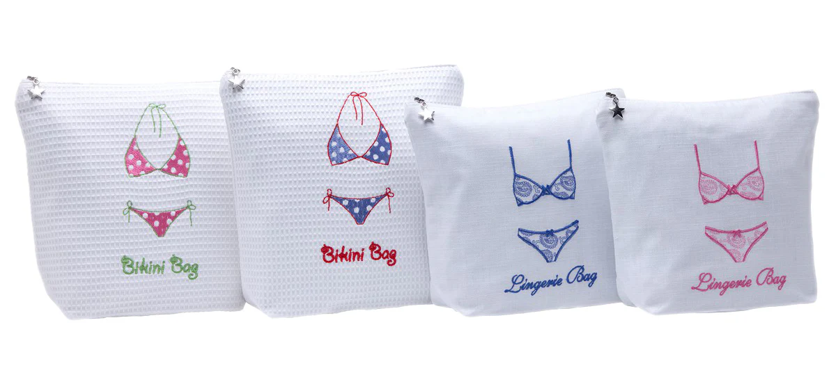 Bikini Bag - White Cotton Waffle Weave - Image 6