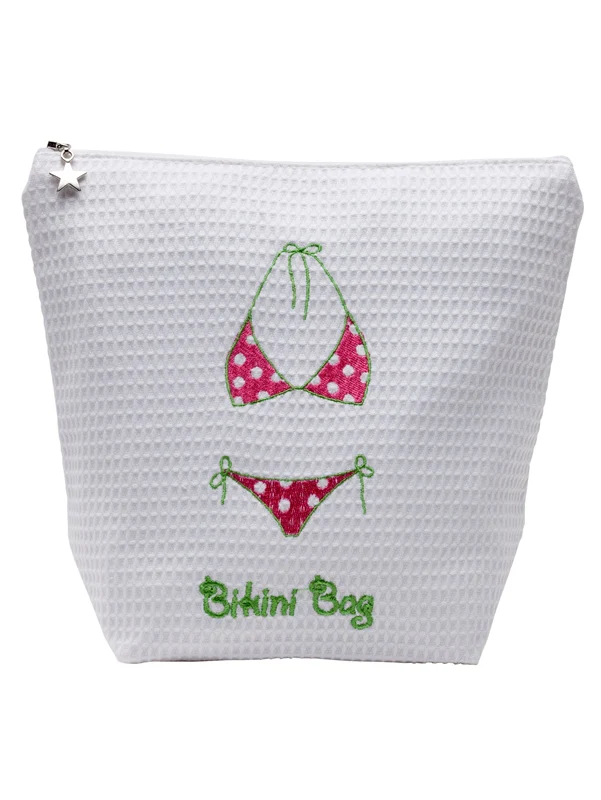 Bikini Bag - White Cotton Waffle Weave - Image 9